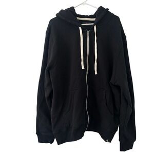 American Giant Women's Classic Full Zip Hoodie Black Made in USA L Large NWOT
